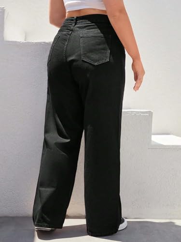 Image of KOTTY Women's Plus Size Straight Fit Denim Jeans with Comfortable Waist and Denim Fabric