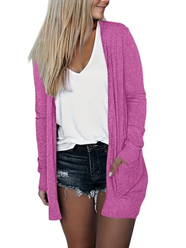 Image of DB MOON Womens Long Cardigan 2026 Fall Lightweight Long Sleeve Open Front Sweater with Pockets