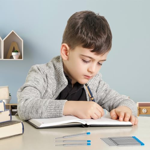 Collazoey 14 Stück Kugelschreiberminen Großraumminen,Kompatible Set Minen,Metall Ersatzminen für das G2-Format,1,0mm Strichstärke M,Schreibfarbe (Blau)