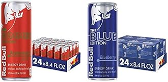 Red Bull Red Edition Watermelon and Blue Edition Blueberry Energy Drinks, 8.4 Fl Oz, 24 Cans