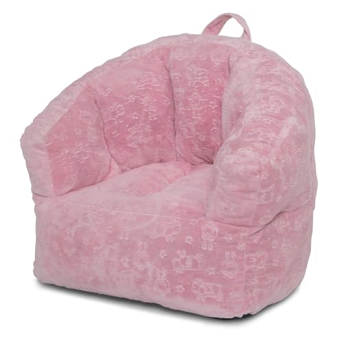 Delta Children - Serta Kids Plush Barrel Toddler Chair, Soft Foam Chair Bean Bag Chair Alternative for Boys and Girls, Cozy Seat for Reading, Watching Cartoons, Playroom Nursery Bedroom, Pink - image 9