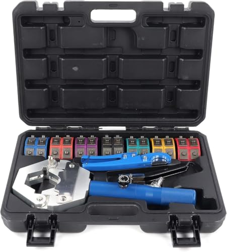 A/Cホース圧着工具、手動A/Cホースクリンパー軽量カーエアコン修理用カーエアコン用ポータブル圧着機、手動油圧式圧着機、ホース圧着工具 圧着プライヤー (一体型エアコンパイプ圧着機)