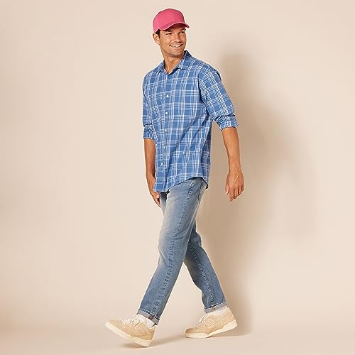 Image of Amazon Essentials Men's Regular-Fit Long-Sleeve Casual Poplin Shirt, Button Front, Business Casual, Collared