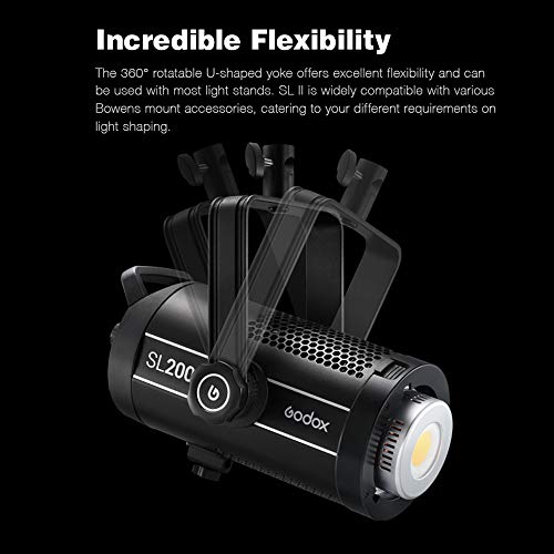 Godox SL200WII LED Dauerlicht Videoleuchte 5600K Weiss Licht, CRI 96 TLCI 97 Genaue Farbe, Eingebaute 8 FX-Lichteffekte… – Bild 7