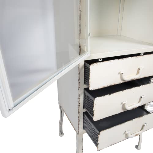Creative Co-Op Metal 3 Drawers Cabinet, White #TOP5