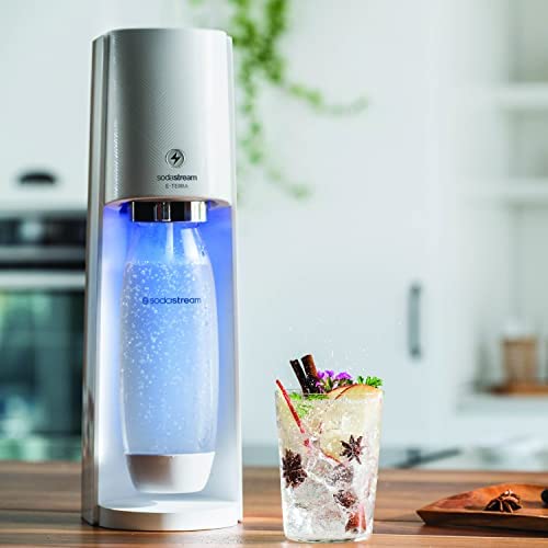 Image of SodaStream E-TERRA Sparkling Water Maker (White) with CO2 and Carbonating Bottle