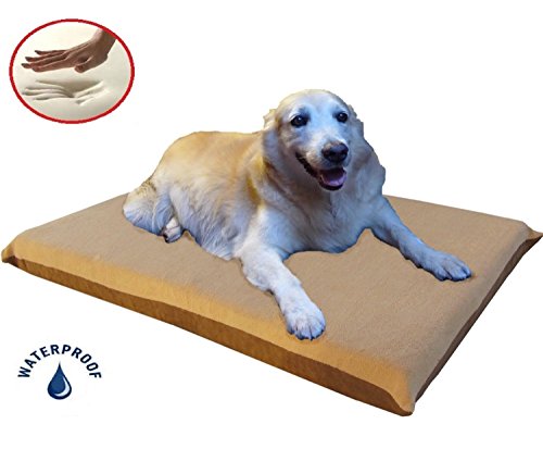 Ehomegoods 41"X27"X4" Beige Color Orthopedic Waterproof Memory Foam Pet Pad Bed For Medium Large Dog Crate Size 42"X28" With 2 External Covers #TOP7
