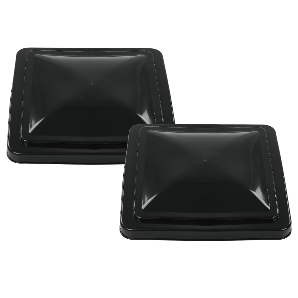 CROSSDESIGN 2PCS Black Replacement Roof Vent Cover 14" x 14" Camper RV Trailer Compatible with Ventline pre-2008 & Elixir Style Pin 1994 & Newer