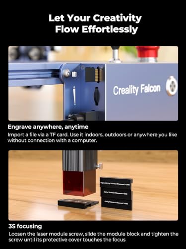 Image of Creality 10W Laser Engraver, Falcon Pro with 3-in-1 Laser for Wood Engraving, 72000mW Efficient Laser Engraving Machine Fit, for Wood, Metal, Paper, Acrylic, Leather, Glass Tumbler Ring, 17 inch x 16 inch