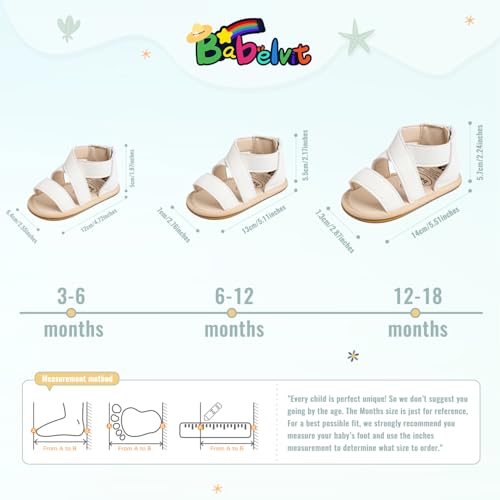 Image of Babelvit Infant Baby Girl Boy Sandals Comfort Premium Summer Outdoor Casual Beach Shoes with Flower Bowknot Anti Slip Rubber Sole Newborn Toddler Prewalker First Walking Shoes