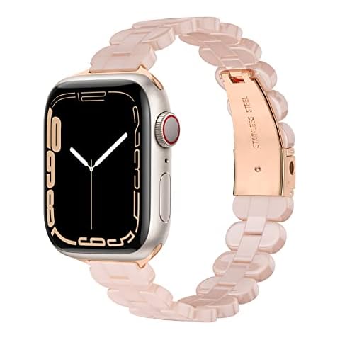 Sour Lemon Compatible with Resin Apple Watch Strap 38mm 40mm 41mm, Slim Thin Lightweight Replacement Band with Stainless Steel Buckle for iWatch Series 8 7 6 5 4 3 2 1 SE Sports & Edition for Women Cover