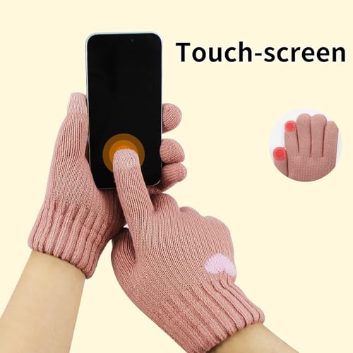 Guantes cálidos para pantalla táctil con punto térmico de mujer 4