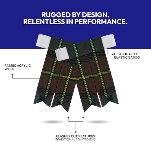 Image of Scottish Tartan Kilt Flashes with Elastic Adjusters