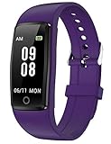 Willful Fitness Tracker No Bluetooth Simple No App No Phone Required Waterproof Fitness Watch Pedometer Watch with Step Counter Calories Sleep Tracker for Kids Parents Men Women Updated Ver (Purple)