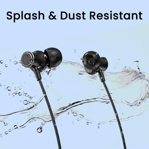 Image of inear DJ-M8 Bluetooth Neckband with 60H Playtime, Voice Changer, Magnetic On Off, Type-C Charging, Dual Pairing, ANC, Mic, HD Sound, IPX, for Gaming Running Gym Sports Mobile Laptop Tablet Use | Black