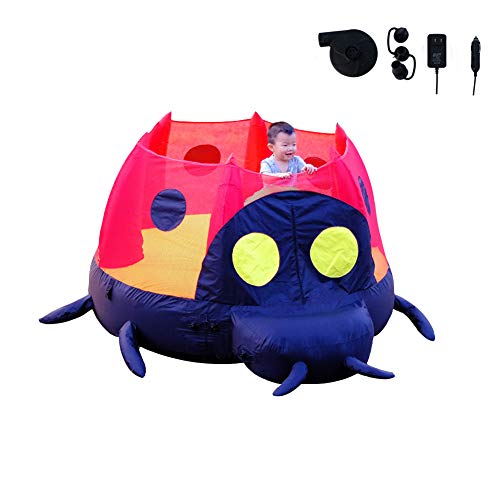 Mini castillos hinchables Casa de rebote al aire libre Mariquita creativa Trampolín Valla de juego de castillo inflable de interior Adecuado para 1-3 personas (80.7 * 68.9 * 43.3 