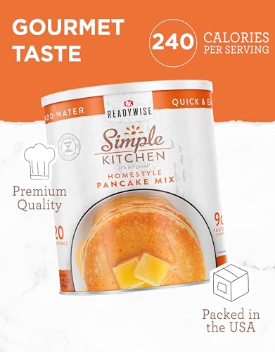 Image of SIMPLE KITCHEN Homestyle Pancake Mix #10 Can, 20 Servings, Camping Meals