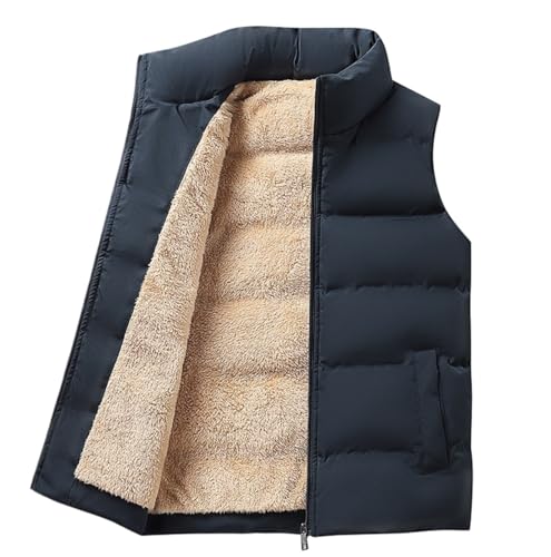 Chaleco Abrigador Chaleco Acolchado Negro For Hombre, Chaleco Con Cremallera For Exteriores, Chaquetas De Invierno Cálidas Sin Mangas Cazadora Acolchada(Blue,M)