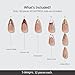 BTArtboxnails X LONGHAIRPRETTYNAILS Press On Nails - Autumn Muse, 5 Designs Mix Match Long Stiletto French Tip Press On Nails, 160 Pcs Salon Quality Soak Off Soft Gel Nail Tips in 16 Sizes