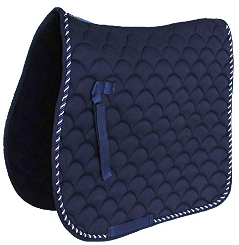 Professional Equine Horse English Quilted Contoured All-Purpose Trail Saddle Pad Navy 7296NV