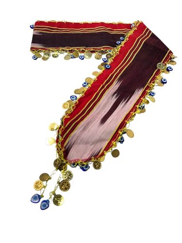 Handmade Turkish Crochet Hair Bandana - Sequin and Evil Eye Bead Design from the Black Sea Region
