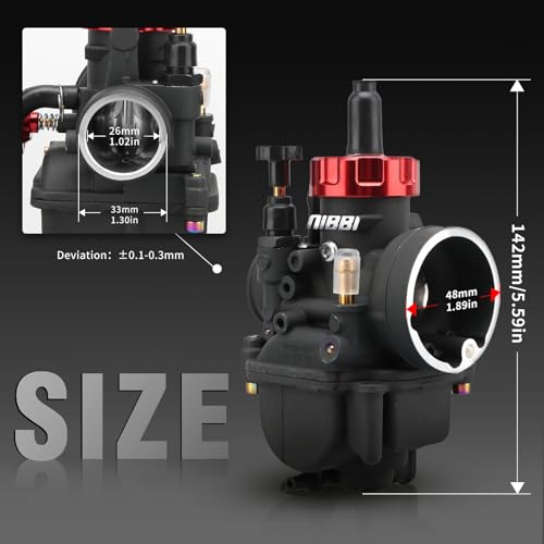 Image of NIBBI Carburetor PE26,26mm Carburetor fit 200cc Motorcycle Engine with Carb Jets - For Dirt Pit Bike Mini Bike Motocross GY6