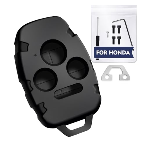 for Honda Key Fob Shell Replacement Civic Accord Fit CR-Z CR-V Pilot Odyssey Insight Crosstour Element Ridgeline,for Acura TSX Key Fob Case Cover (Check Fitment Guide) (Black, 4 Button)