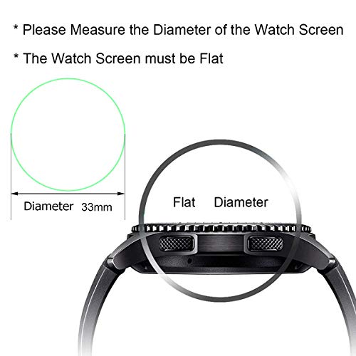 FINENIC Universal Round Watch HD Screen Protector. Anti-Scratch, Anti-Fingerprint, Tempered Glass (33mm Diameter) (3 Pack)
