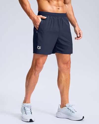 Image of G Gradual Men's Athletic Running Shorts with Zipper Pockets Quick Dry 7 inch / 5 inch / 9 inch Workout Gym Shorts for Basketball Hiking
