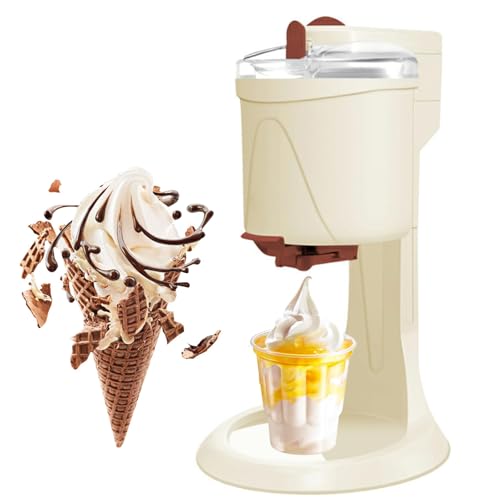 Soft Serve - Máquina automática de helado de frutas para el hogar, máquina de postres saludables con operación de un solo empuje y cuenco extraíble, compacta y fácil de usar
