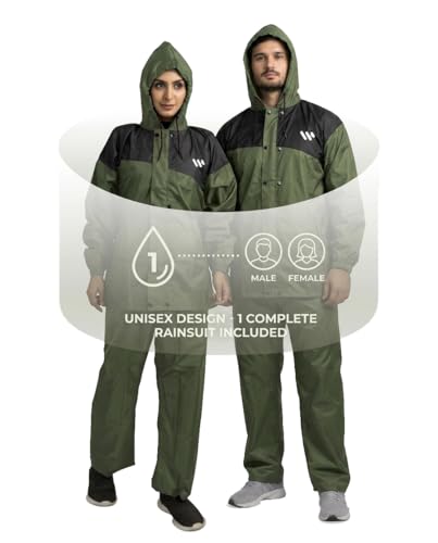 Image of Ranger Unisex 1 Set Rain Suit with Hooded Jacket & Trouser | TPU Coated Bike Riding Wear with Seam Sealed Protection