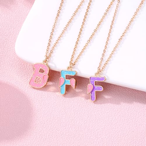 ISQ BFF Necklace for 3 Matching Pendant for Best Friends Bestie Friendship Gifts for Cute Angel4