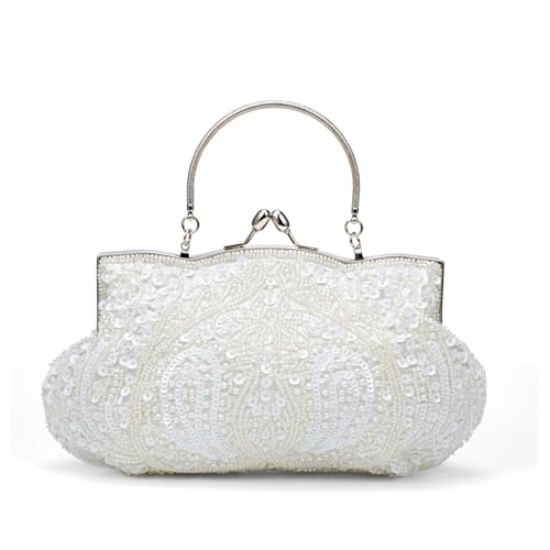 Pochette de soirée à paillettes sac à main mariage femme perles Simcat grand format élégant