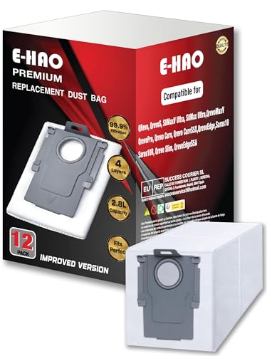 E-HAO �g���̂đ|���@�_�X�g�o�b�O 12�p�b�N Roborock Saros Z70/10/10R S8 Max/MaxV Ultra�AQ revo S5V/S/Plus/Pro/Master/Slim/MaxV/Curv/Edge�V���[�Y�AQV�V��