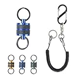M MAXIMUMCATCH Maxcatch Magnetic Fly Fishing Net Release Holder Retractor with Carabiner Clip and Lanyard (Blue+Retractable Coil, 1 Pack)