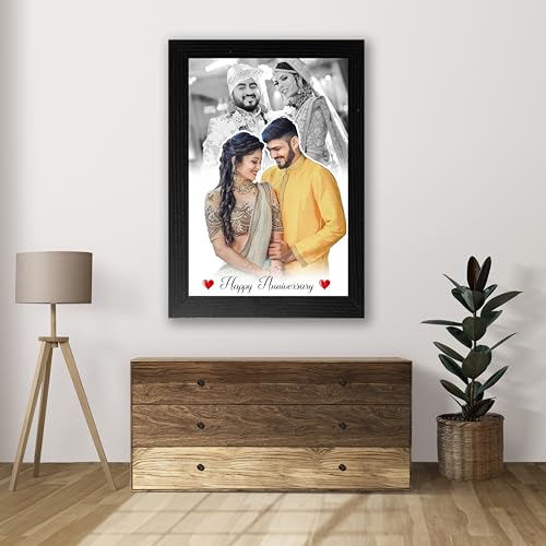 Image of Shrikant Art Personalized Anniversary Photo Frame | Custom Couple Frame with Name & Photo | Romantic Gift for Husband Wife | Wedding Memory Frame with Message
