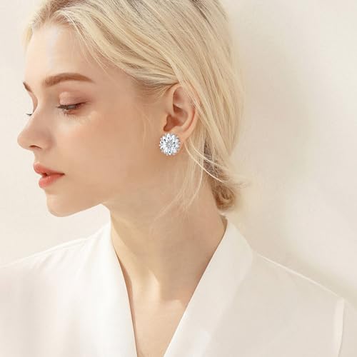 Tunnels Gauges, 2PCS Stainless Steel Tunnel Set Flower with Cubic Zirconia Ear Gauges 00G Ear Piercing Jewelry2