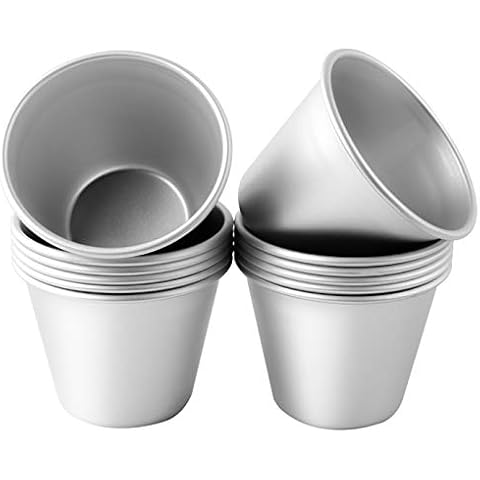 QUACOWW 12 Pieces Pudding Moulds Aluminum Baking Cups Cake Mold Nonstick Pudding Cups Egg Tart Mold Muffin Tin Dariole Moulds Sturdy Moulds Cover