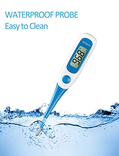 Digital Oral Thermometer for Adults, Thermometer for Fever, Memory Recall and Accurate Rectal Underarm Armpit Thermometer for Adults Babies Infants Pets, Flexible Waterproof Probe
