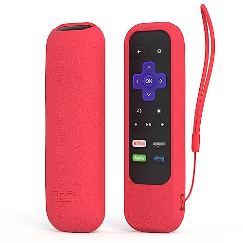 Protective Case for Roku Express HD/Express+,Roku 2 (4210R),Roku LT,Premiere,RC83,Streaming Stick RC41,3800RT,TCL TV R655 Remote Case Light Weight (Anti Slip) Shock Proof Silicone Remote Cover(Red)