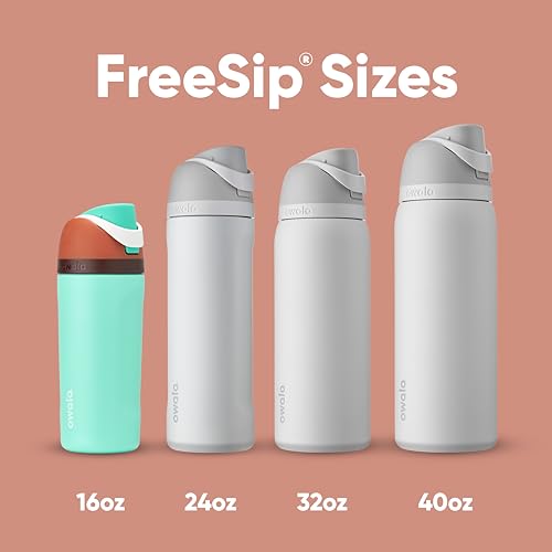 Image of Owala Kids FreeSip Insulated Stainless Steel Water Bottle with Straw for Sports, Travel, and School BPA-Free Sports Water Bottle, 16 oz, Mint Chocolate