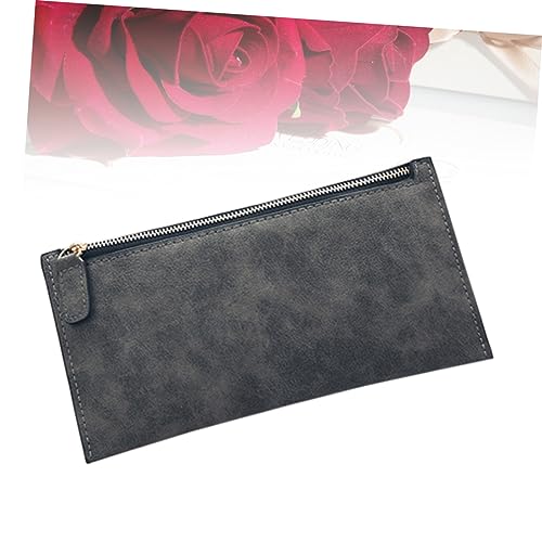 GALPADA Matte Zippered Wallet for Women Stylish Pu Leather Purse Light Gray Slim Design for Cards for Friends Loved3