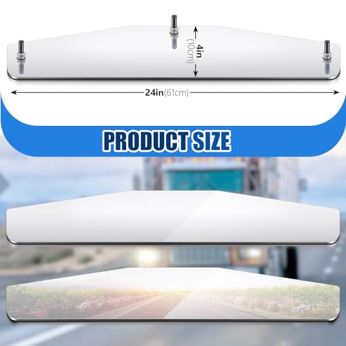 Image of MorningRo 2 Pcs 4 inch x 24 inch Silver Mud Flap Weights for Semi Trucks Mirror Finish Stainless Steel with 3 Welded Studs