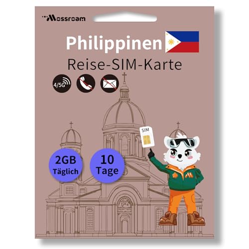 3-in-1-SIM-Karte für die Philippinen – Prepaid-Datentarife | 2 GB Daten täglich, 10 Tage | Unbegrenztes Internet mit 4/5G-Geschwindigkeit