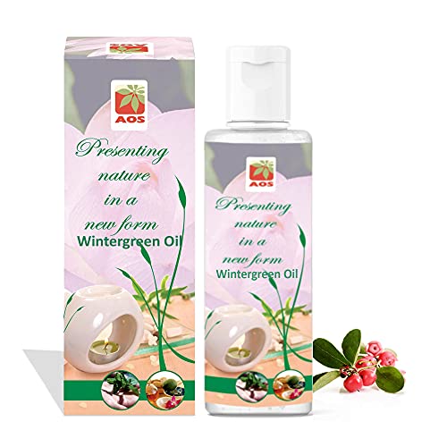 Image of AOS Products Wintergreen Essential Oil 60 ml | 100% Pure & Natural Wintergreen Oil for Aromatherapy, Massage, Diffuser, Skin Care & DIY Blends | Steam Distilled Essential Oil