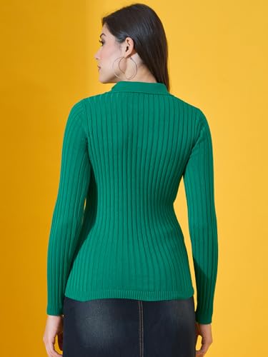 Image of 98 Degree North Women Spread Collar Sweater-G1165-BROWN