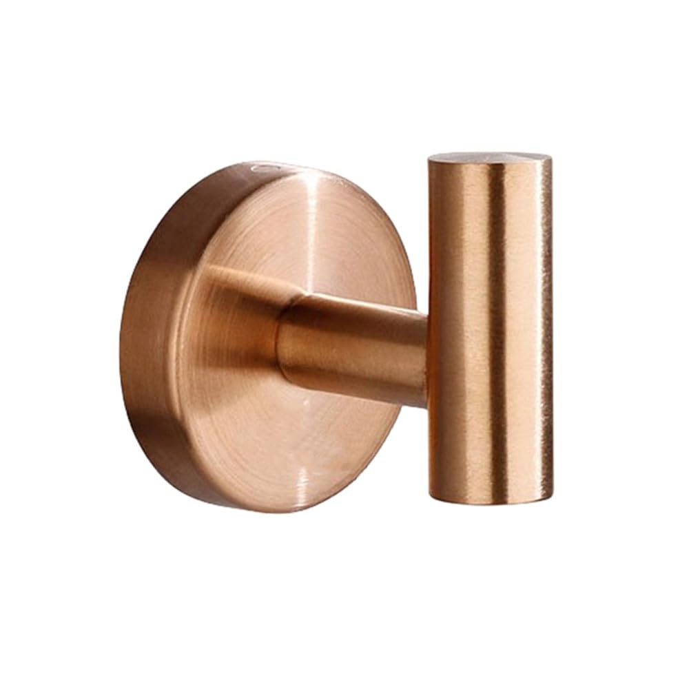 Lcanallyms Screw-Rosegold Wall Hooks, Coat Hook Bathroom Hooks Door Key Clothes Hanger Robe Towel Holder Organizer Hanging Kitchen Hardware,Glue,Ss(Screw-Rosegold)