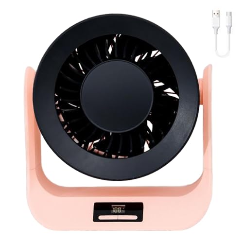Ventilador de escritorio - ventilador de escritorio portátil | Circulador de aire tranquilo USB recargable | Pantalla LED montada en la pared Gadgets de enfriamiento tranquilo para el dormitorio Cocin