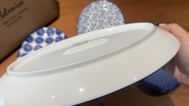 Selamica 12-Inch Oval Ceramic Serving Platters, Set Of 4 - Vintage Blue, Microwave & Dishwasher Safe - View #14