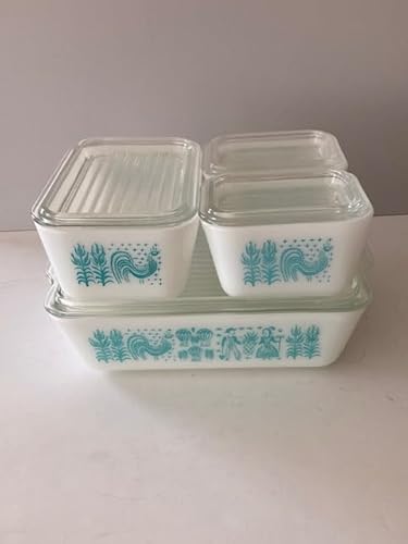 Vintage Pyrex Amish Butterprint Covered 8pc Refrigerator / Oven Bakeware Set